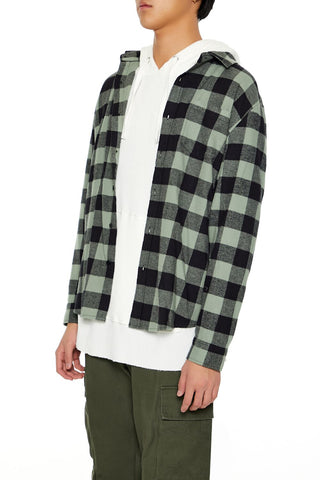 Plaid Curved-Hem Shirt