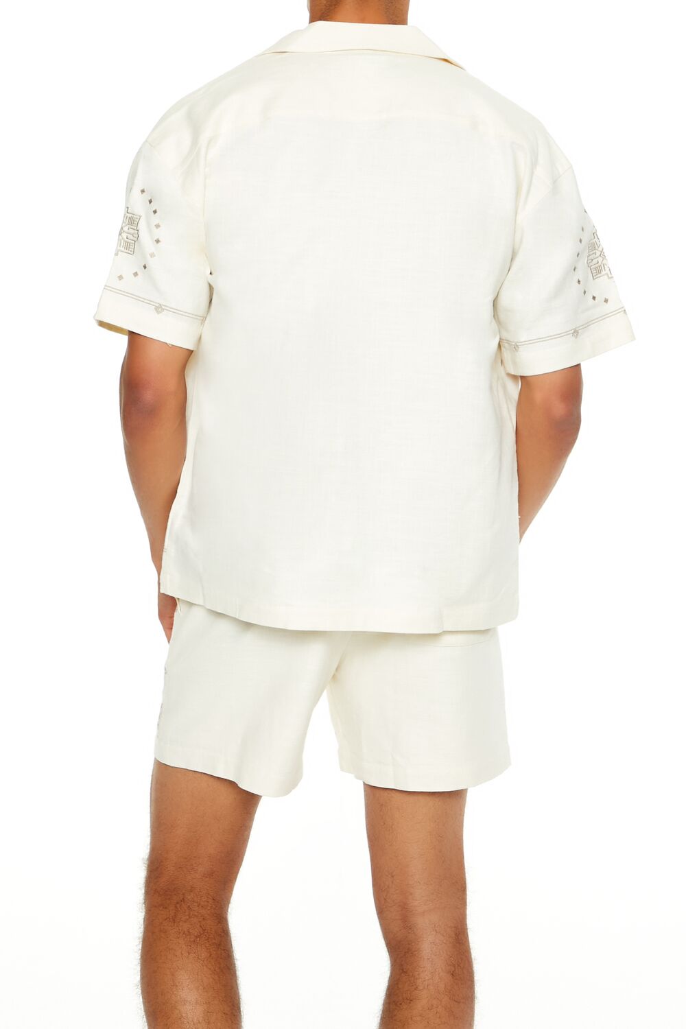  Forever 21 Embroidered Geo Shirt - cream multi - Bonton