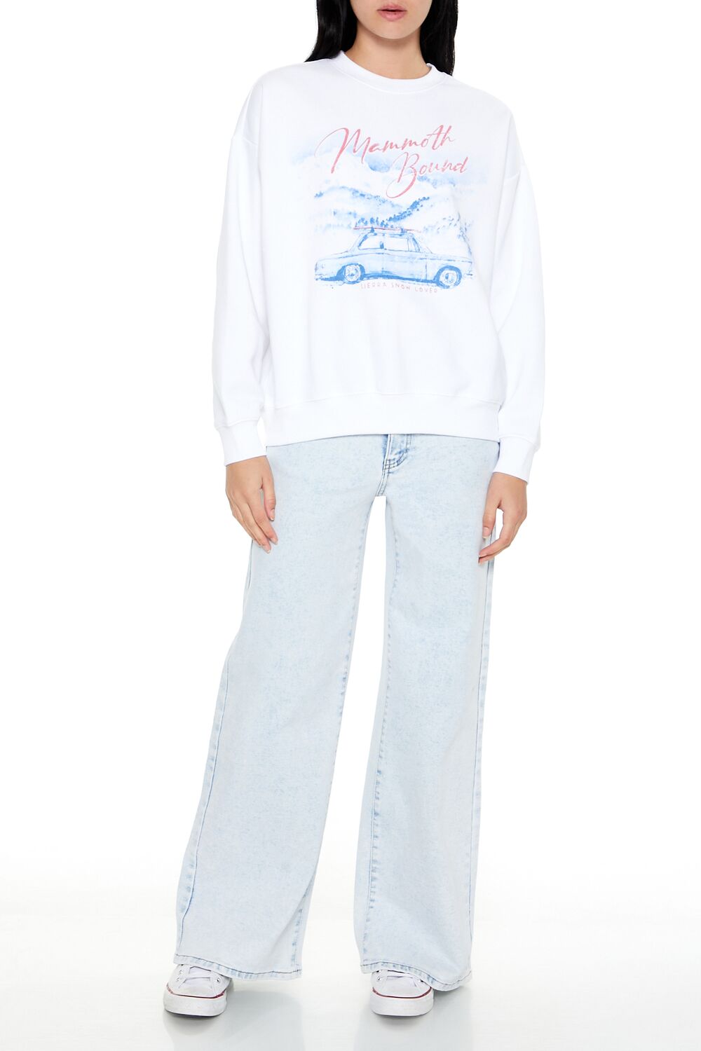  Forever 21 Mammoth Bound Graphic Pullover - white multi - Bonton