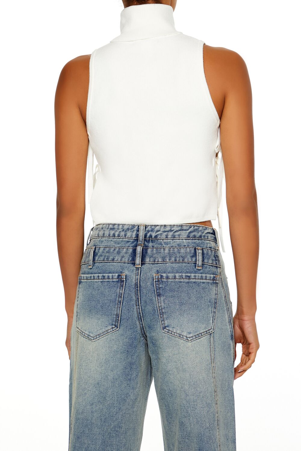 Forever 21 Sweater-Knit Open-Side Crop Top - black - Bonton