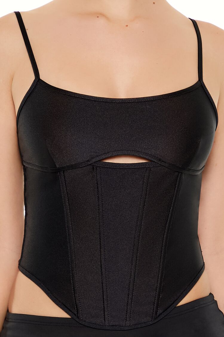  Forever 21 Bustier Cutout Cami - black - Bonton