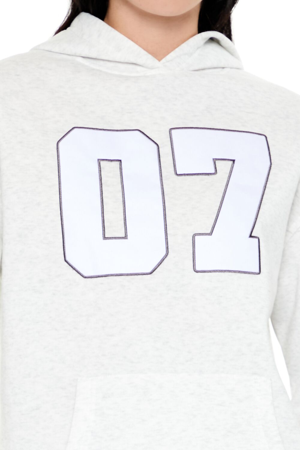  Forever 21 07 Graphic Fleece Hoodie - heather grey multi - Bonton