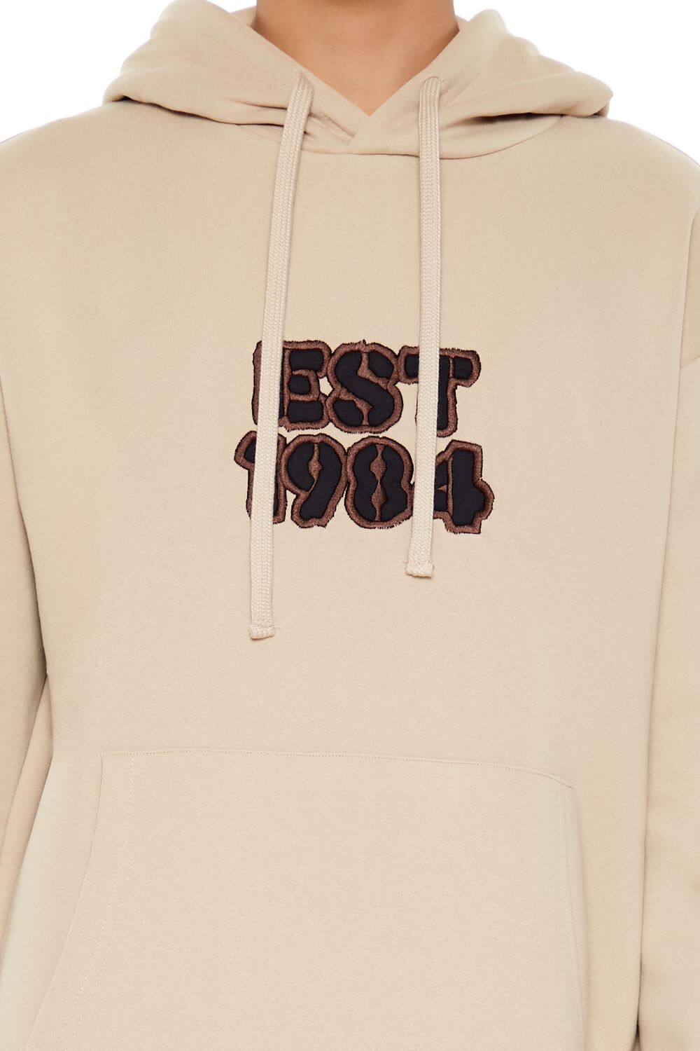  Forever 21 EST 1984 Patch Hoodie - tan multi - Bonton