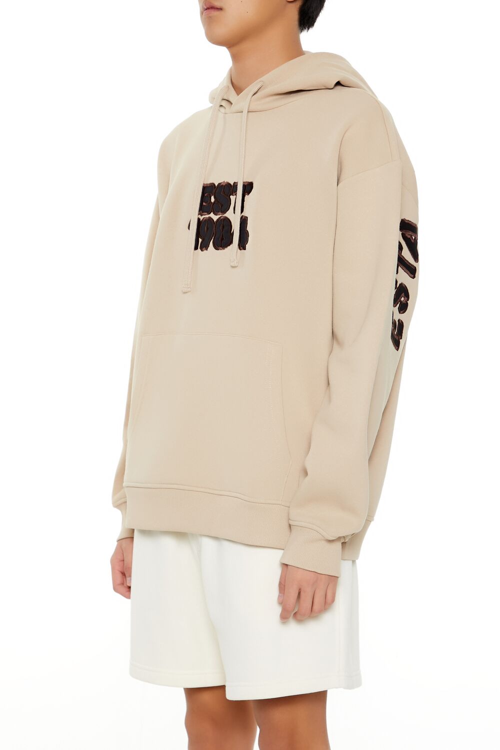  Forever 21 EST 1984 Patch Hoodie - tan multi - Bonton