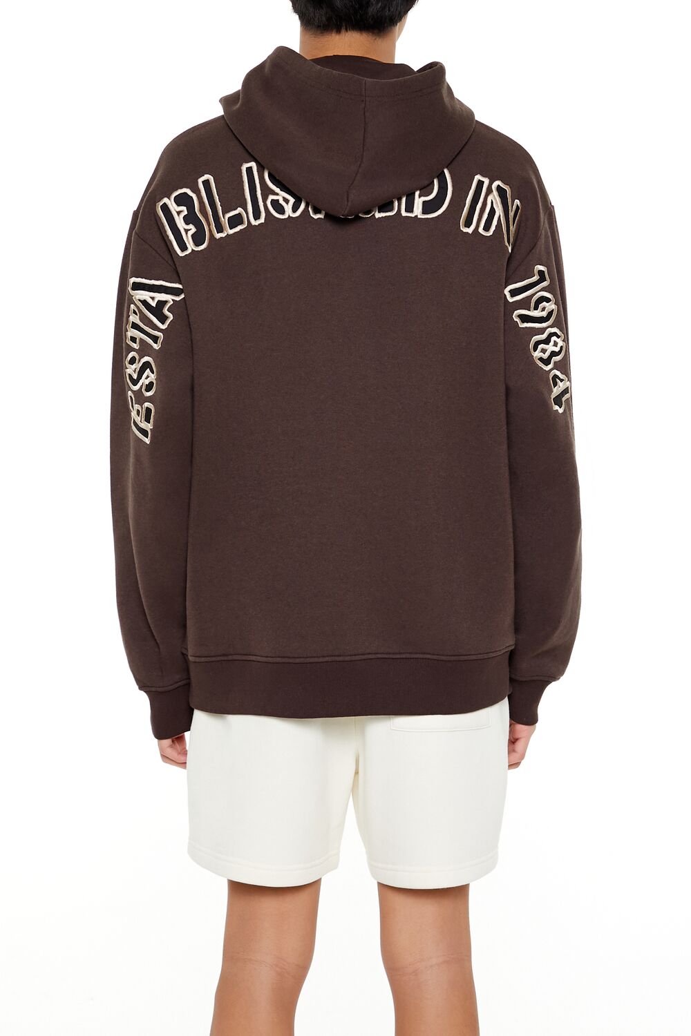  Forever 21 EST 1984 Patch Hoodie - tan multi - Bonton
