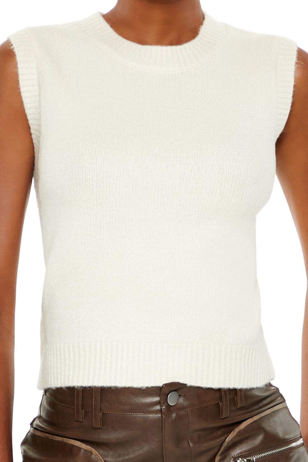  Forever 21 Fuzzy Knit Sweater Vest - black - Bonton