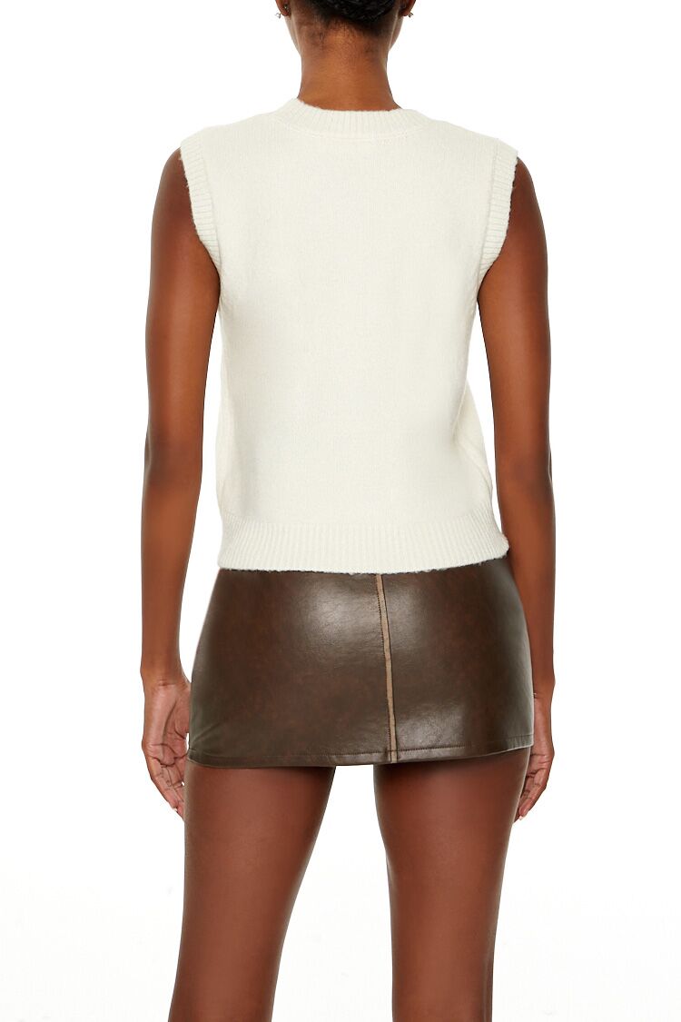  Forever 21 Fuzzy Knit Sweater Vest - black - Bonton