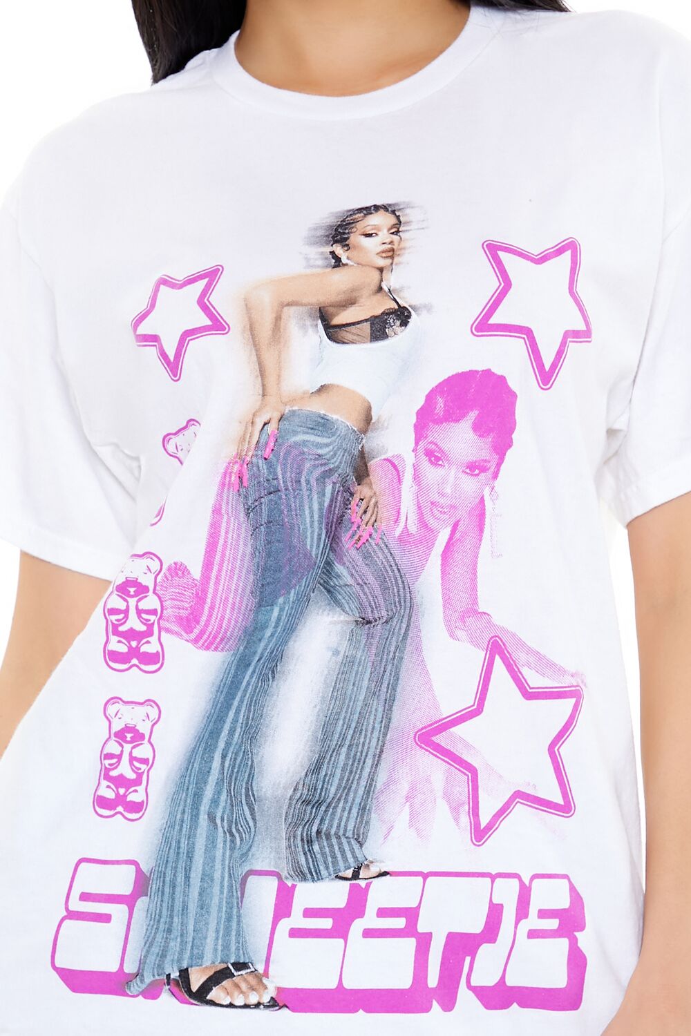  Forever 21 Saweetie Graphic Tee - white multi - Bonton