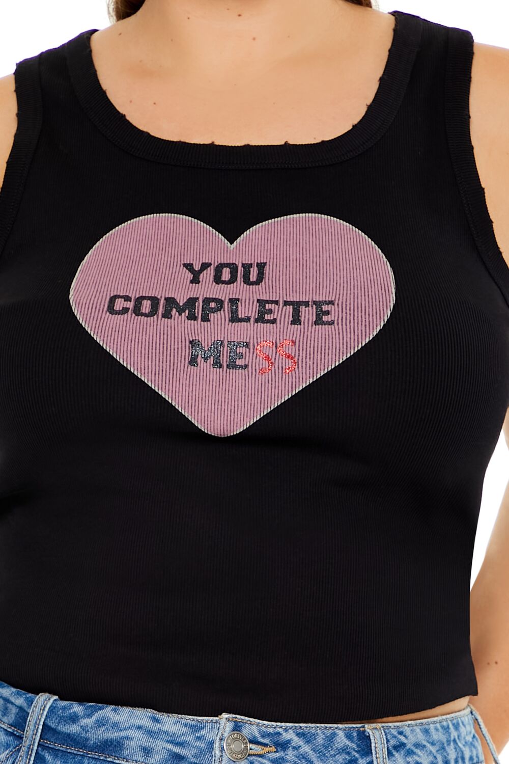  Forever 21 Plus Size Complete Mess Tank Top - black multi - Bonton