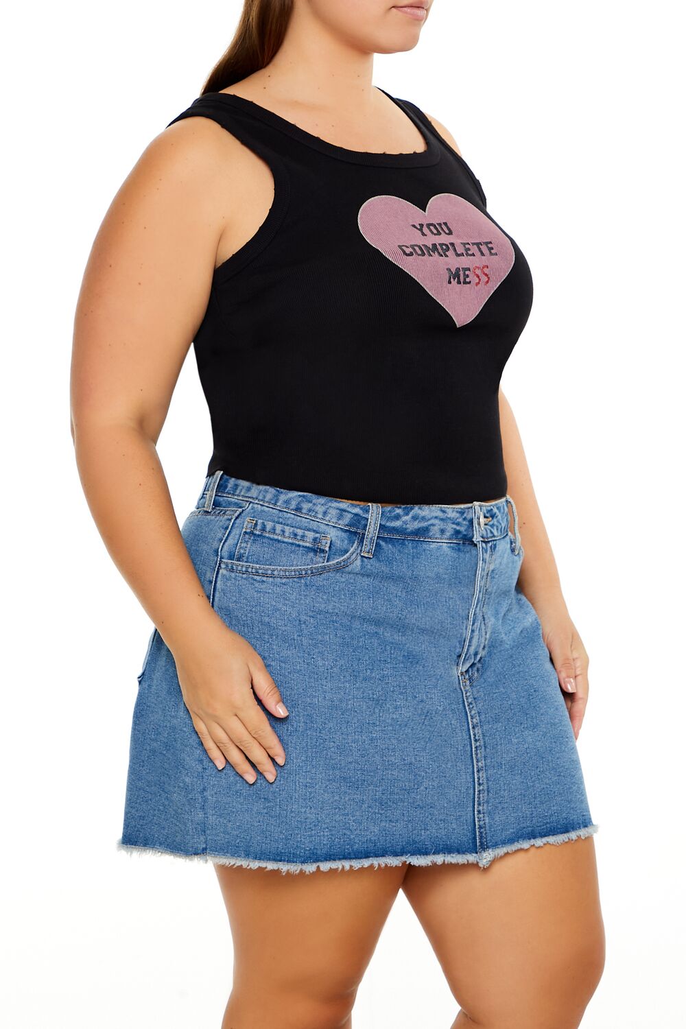  Forever 21 Plus Size Complete Mess Tank Top - black multi - Bonton