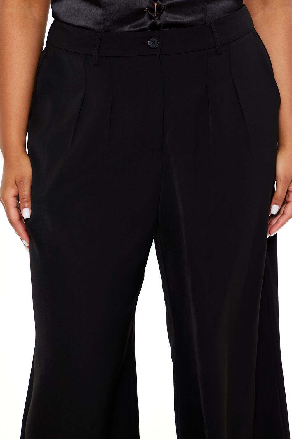  Forever 21 Plus Size Wide-Leg Trouser Pants - black - Bonton
