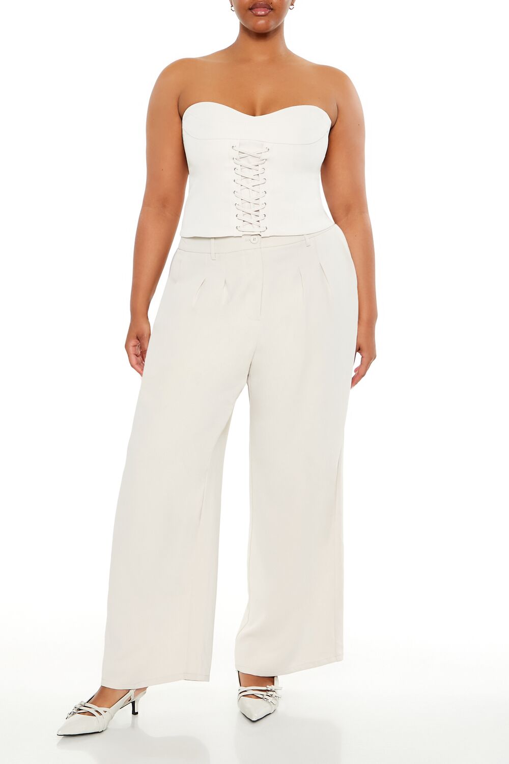  Forever 21 Plus Size Wide-Leg Trouser Pants - black - Bonton