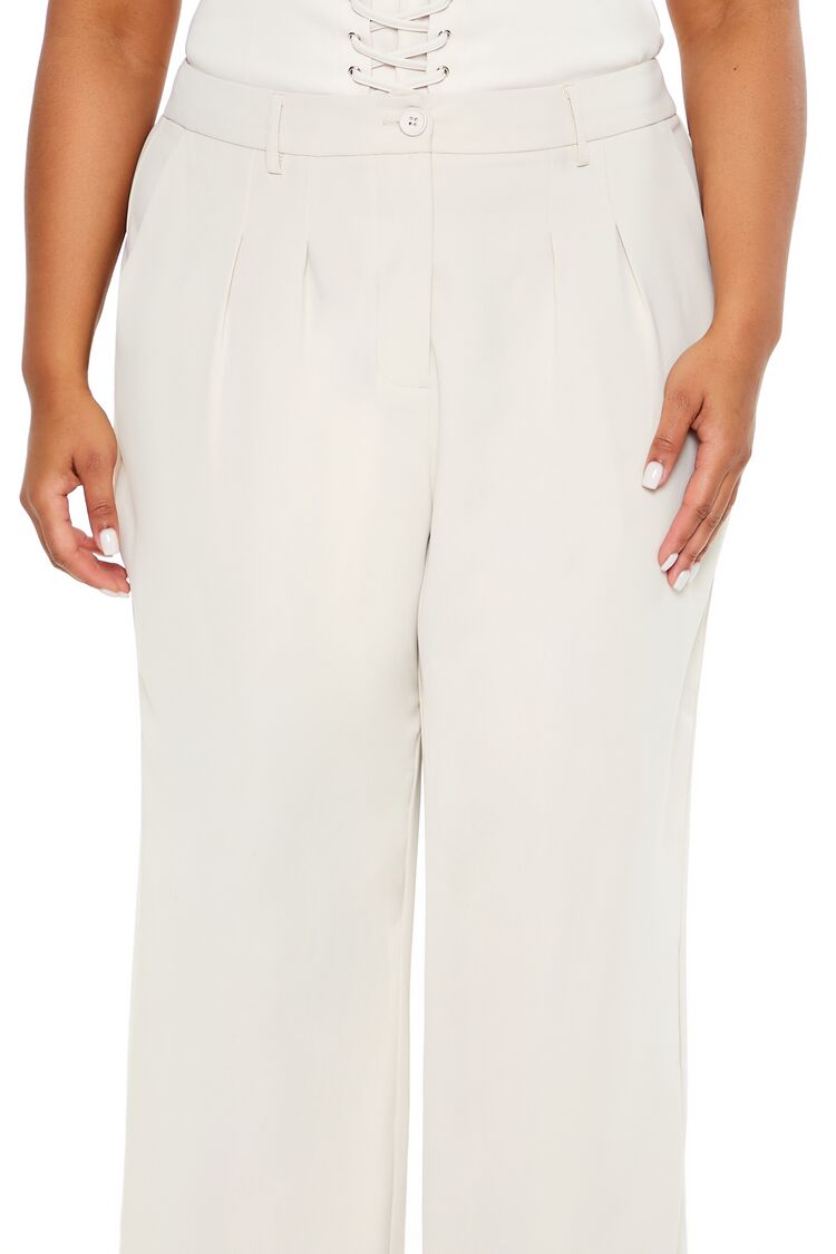  Forever 21 Plus Size Wide-Leg Trouser Pants - black - Bonton