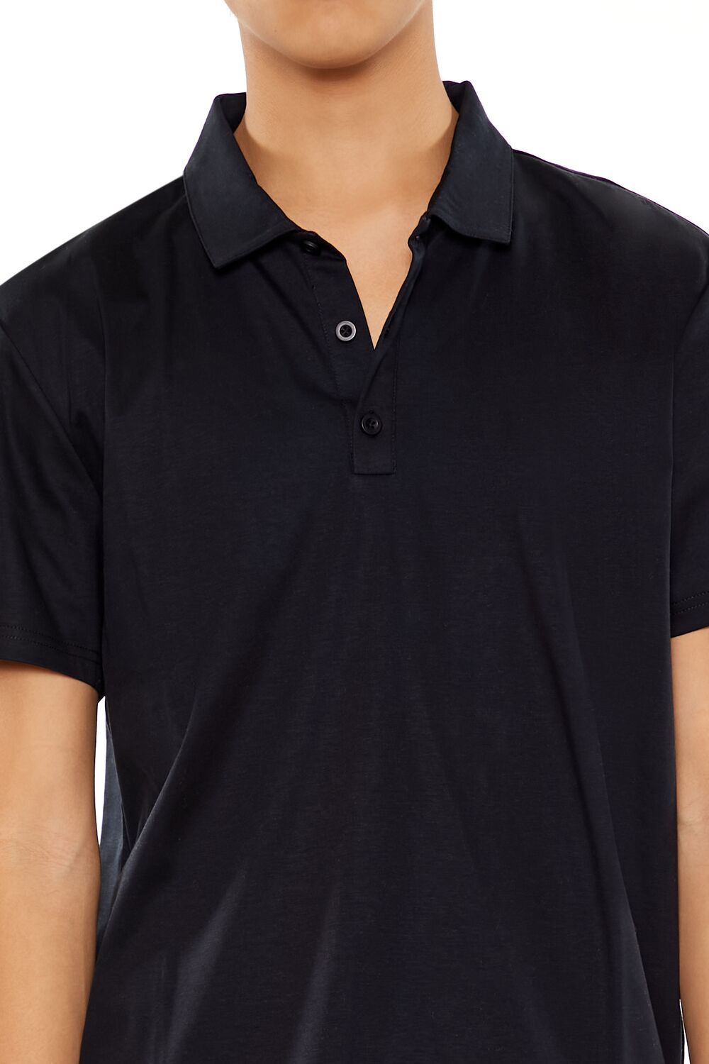  Forever 21 Supima Cotton Slim Polo Shirt - black black - Bonton