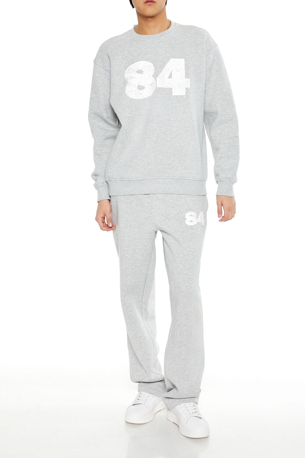  Forever 21 84 Graphic Pullover - heather grey white - Bonton