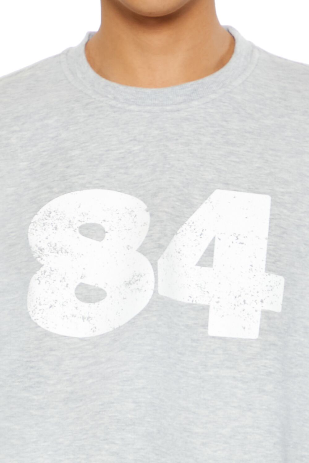  Forever 21 84 Graphic Pullover - heather grey white - Bonton