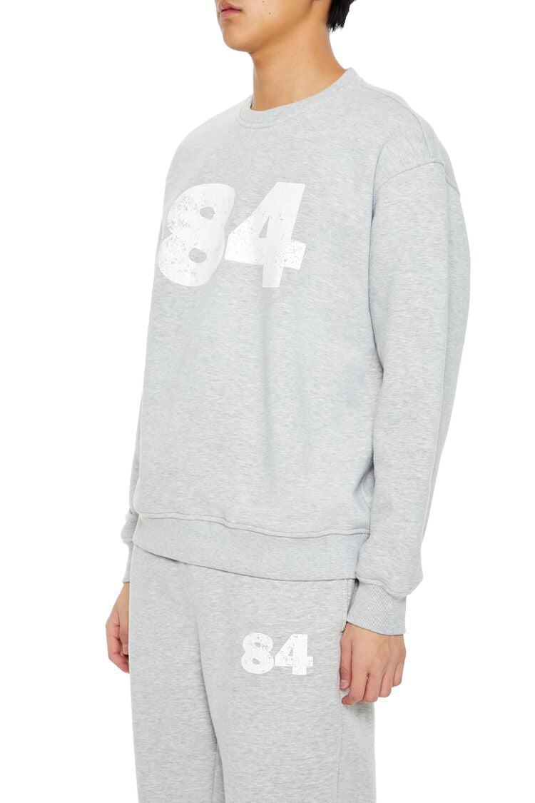  Forever 21 84 Graphic Pullover - heather grey white - Bonton