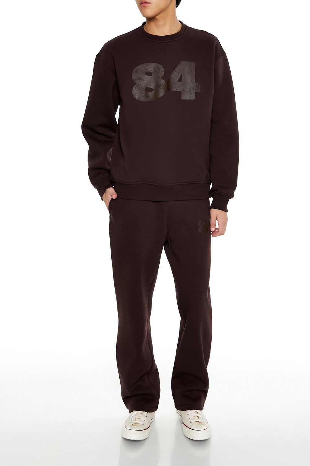  Forever 21 84 Graphic Pullover - heather grey white - Bonton