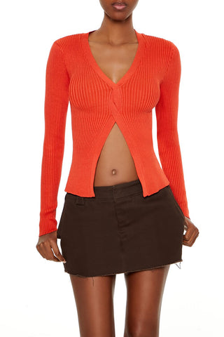 Twisted Split-Hem Sweater