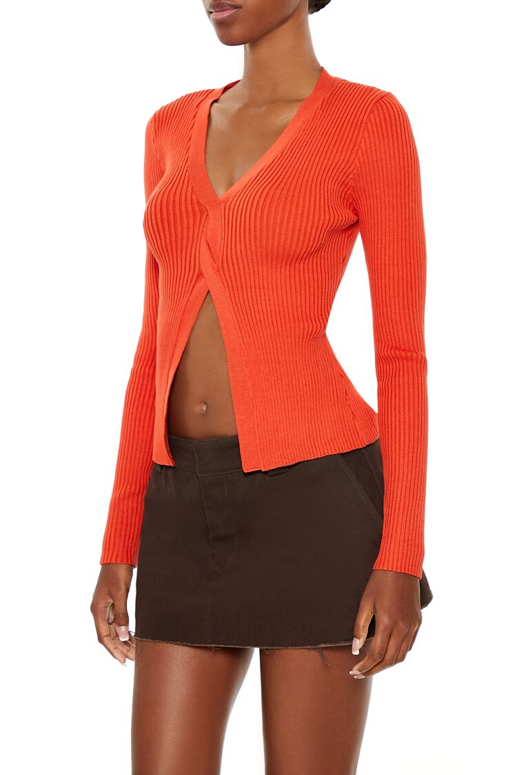  Forever 21 Twisted Split-Hem Sweater - orange - Bonton