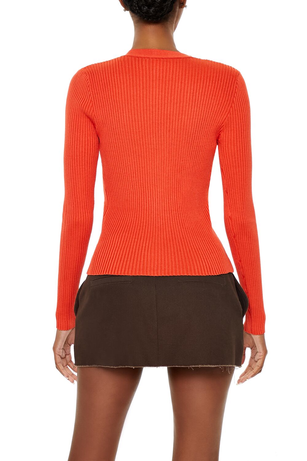  Forever 21 Twisted Split-Hem Sweater - orange - Bonton