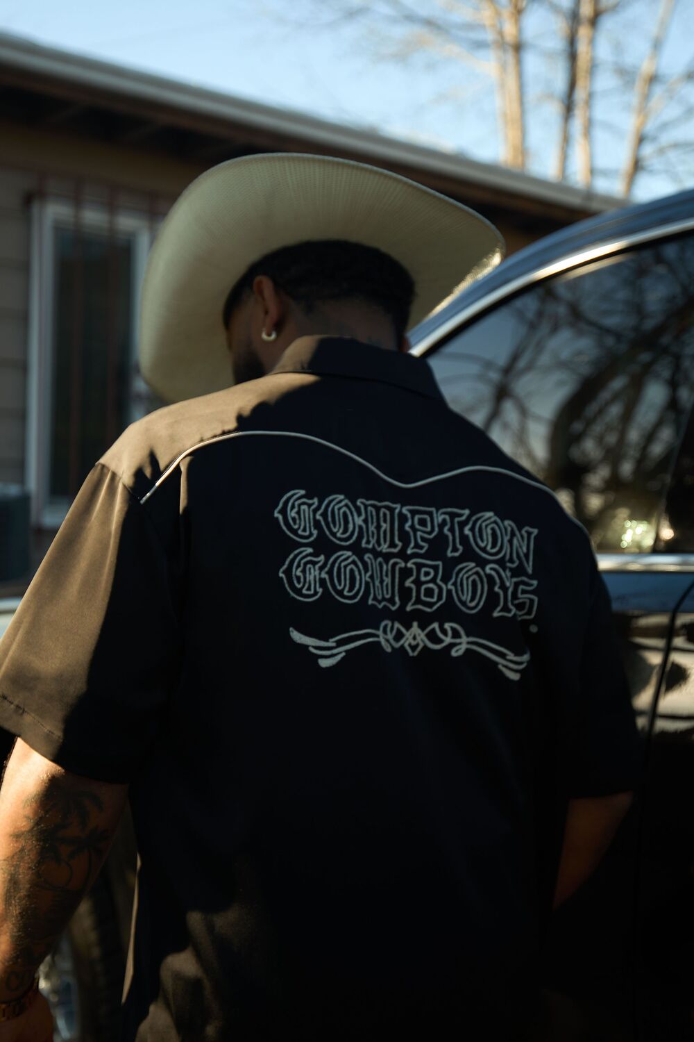 Forever 21 Compton Cowboys Embroidered Shirt - black cream - Bonton