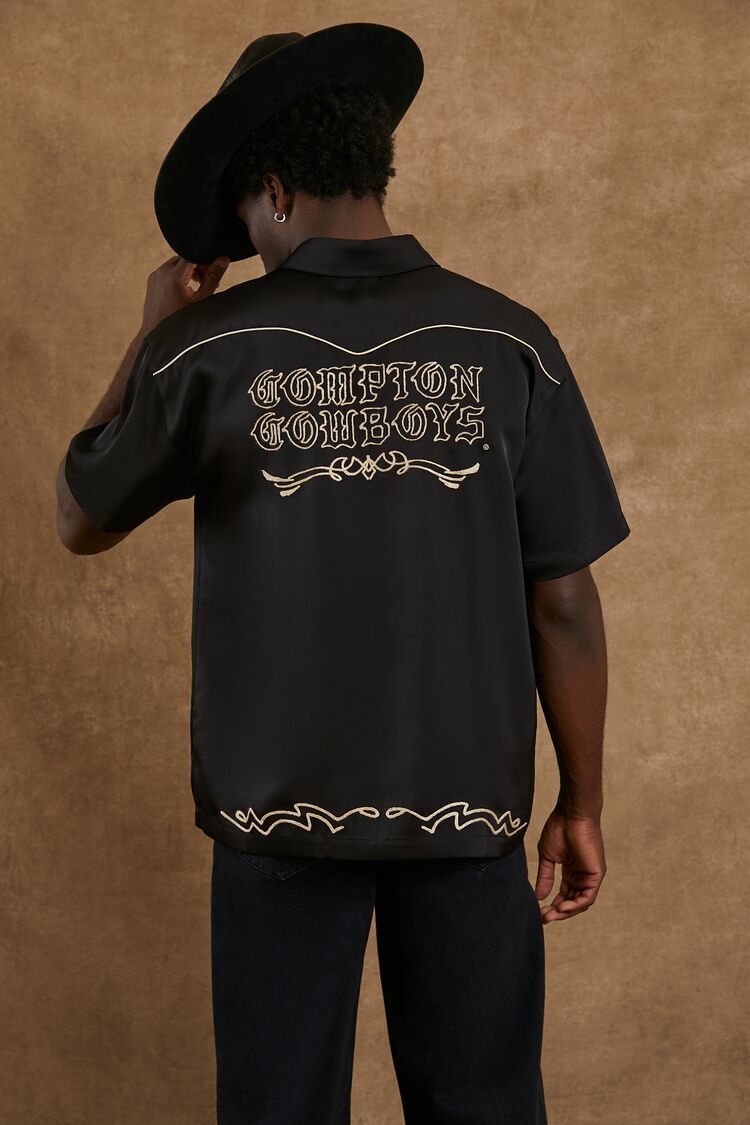  Forever 21 Compton Cowboys Embroidered Shirt - black cream - Bonton