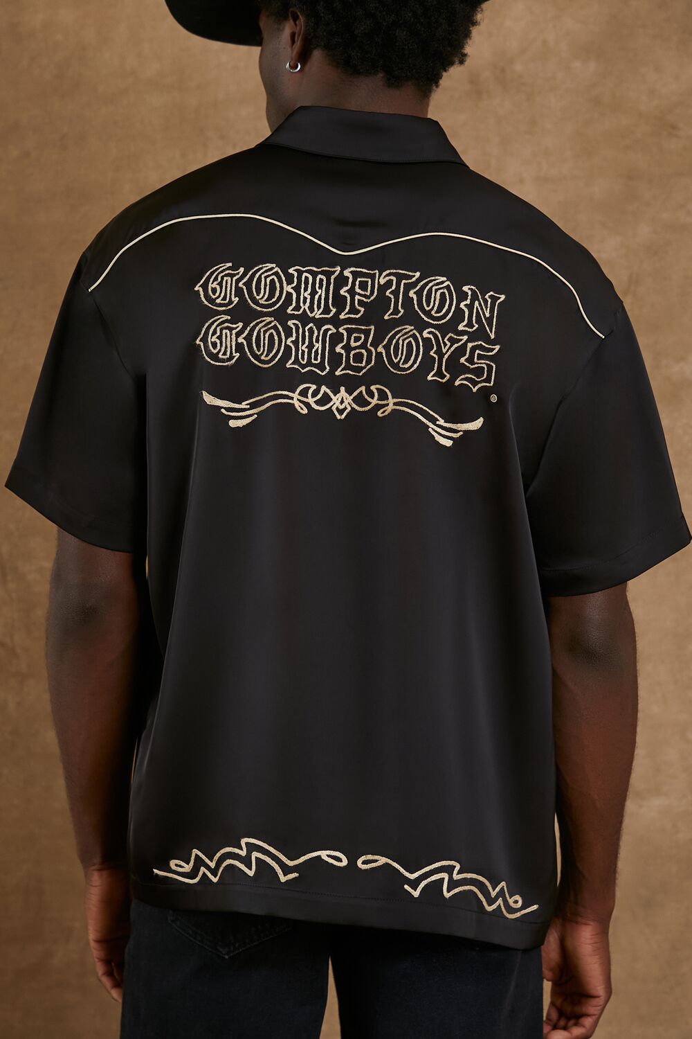  Forever 21 Compton Cowboys Embroidered Shirt - black cream - Bonton