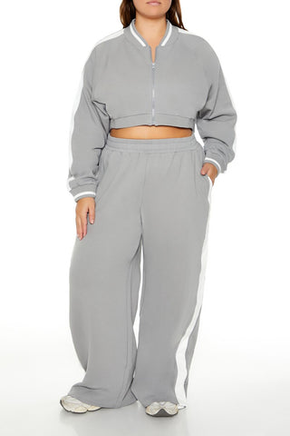 Plus Size Active Striped Jacket