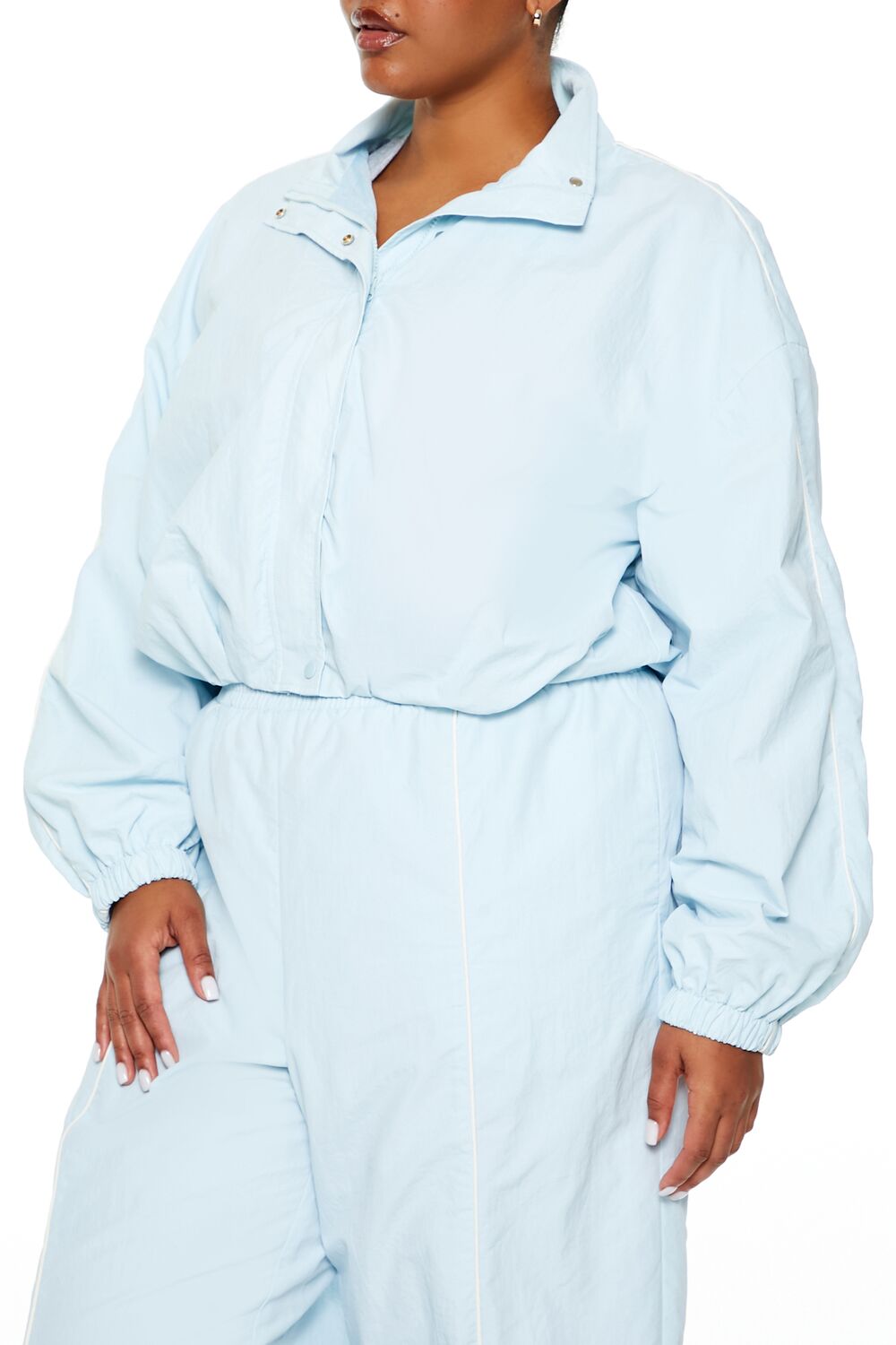  Forever 21 Plus Size Active Cropped Jacket - aqua - Bonton