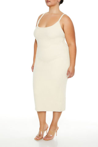 Plus Size Sweater-Knit Midi Dress