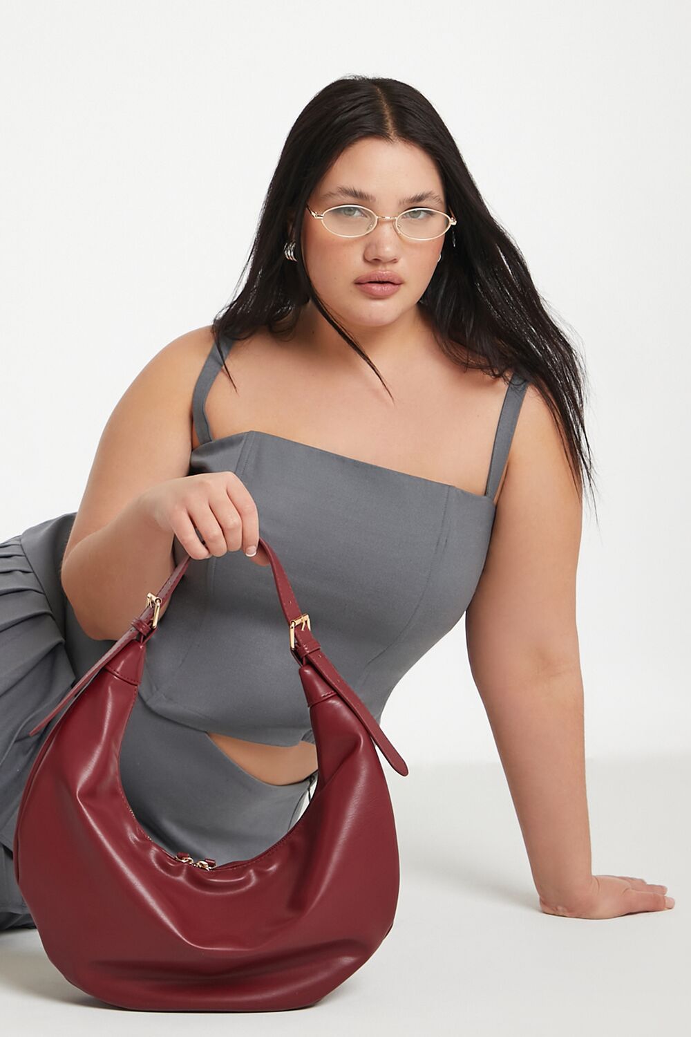  Forever 21 Plus Size Poplin Smocked Cami - black - Bonton