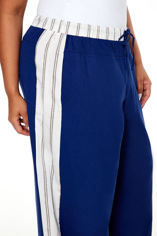 Plus Size Striped Wide-Leg Pants