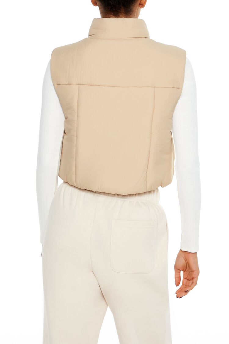  Forever 21 Quilted Cropped Puffer Vest - desert-sand-swatch - Bonton