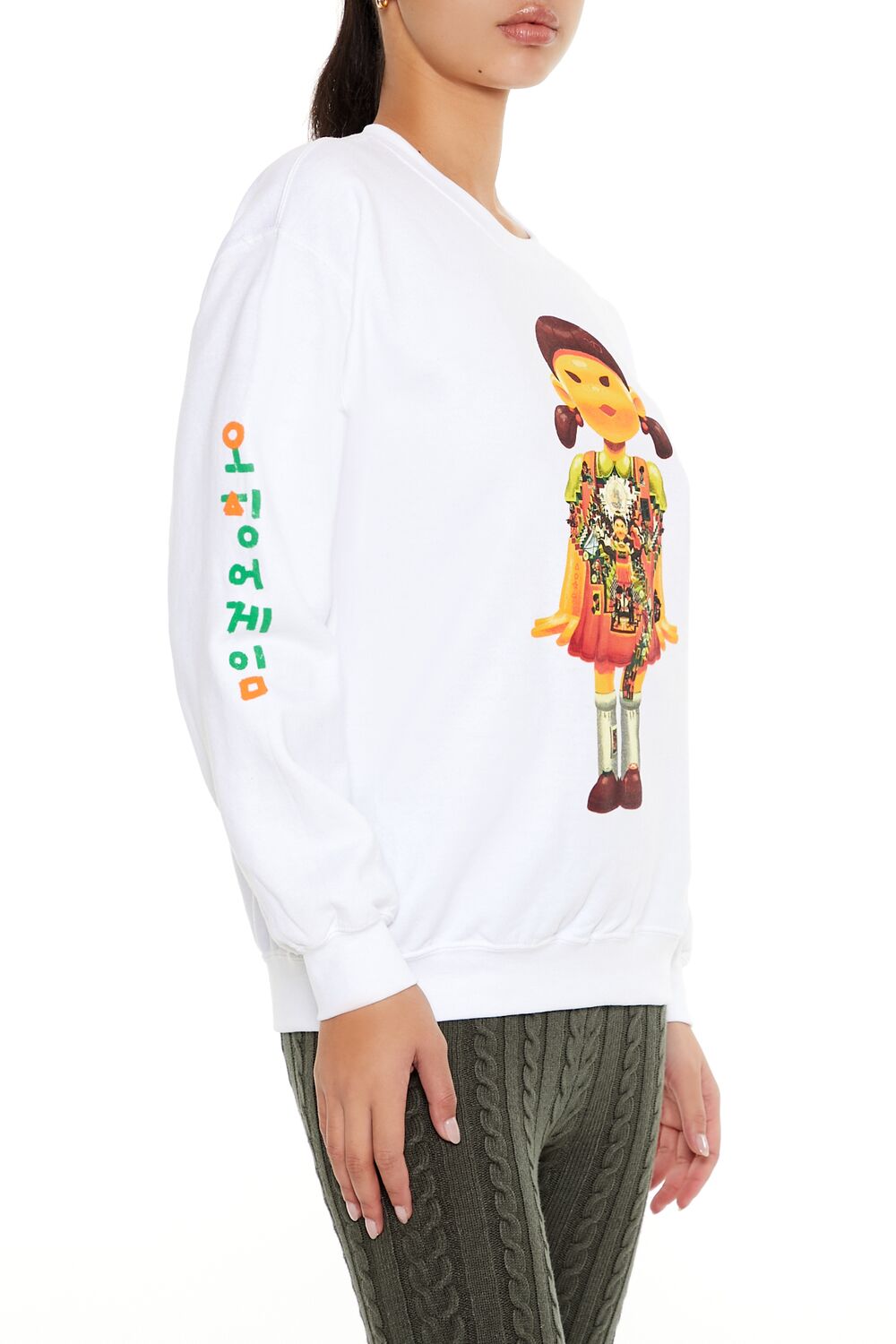  Forever 21 Squid Game Graphic Pullover - white multi - Bonton