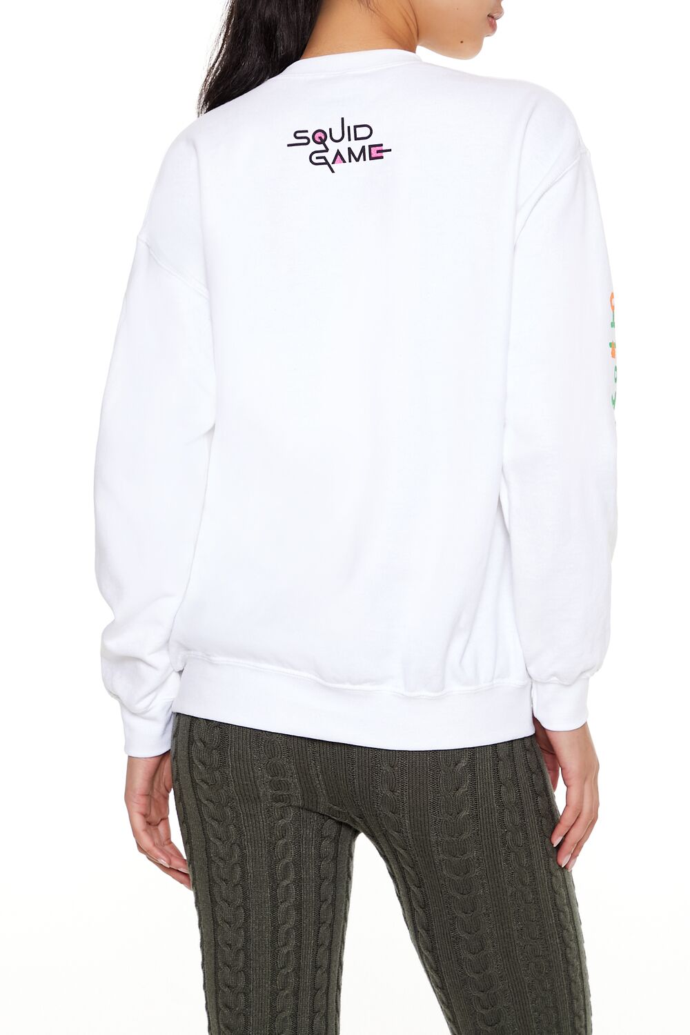  Forever 21 Squid Game Graphic Pullover - white multi - Bonton