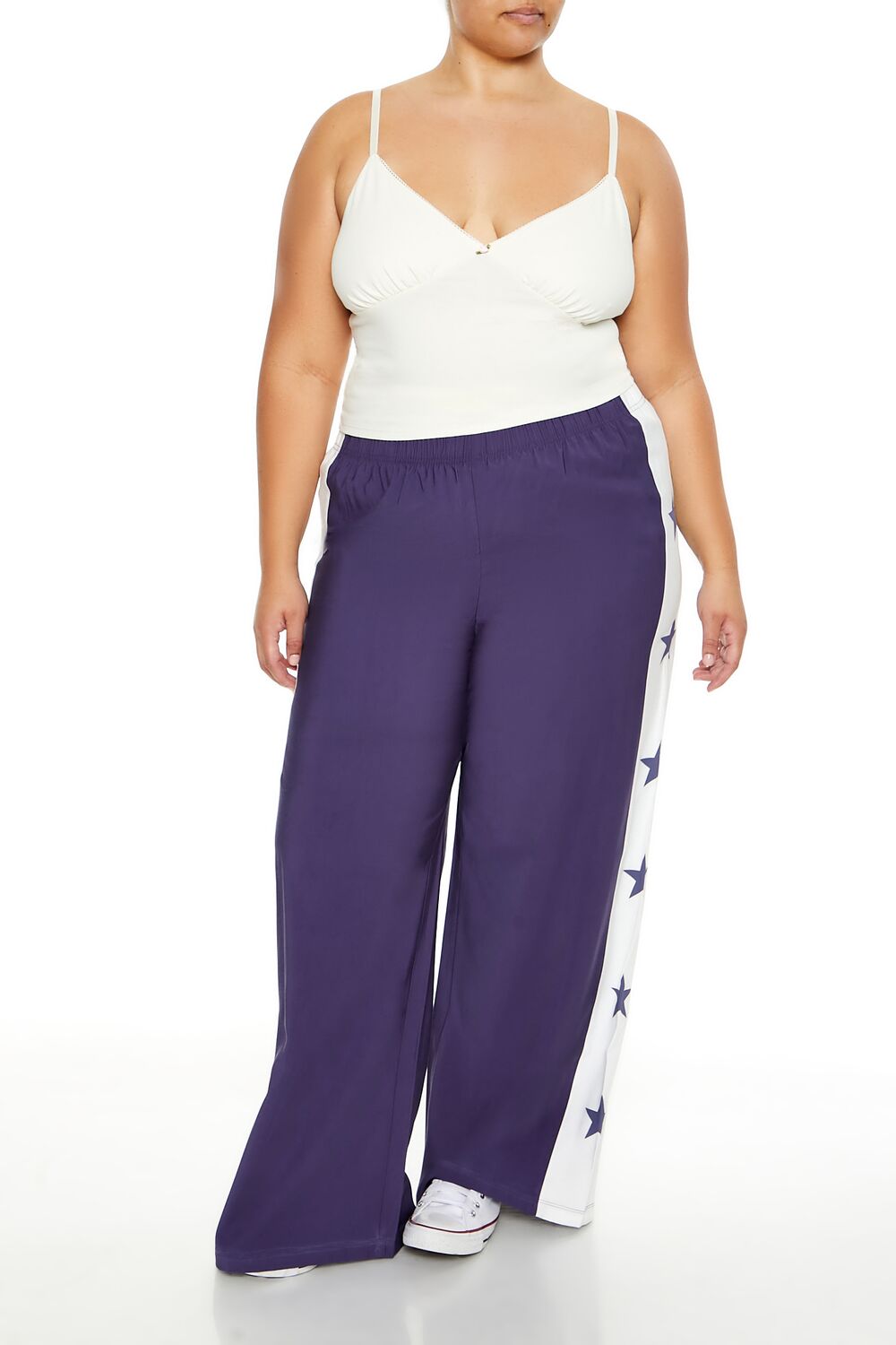  Forever 21 Plus Size Star Striped Pants - blue-white - Bonton