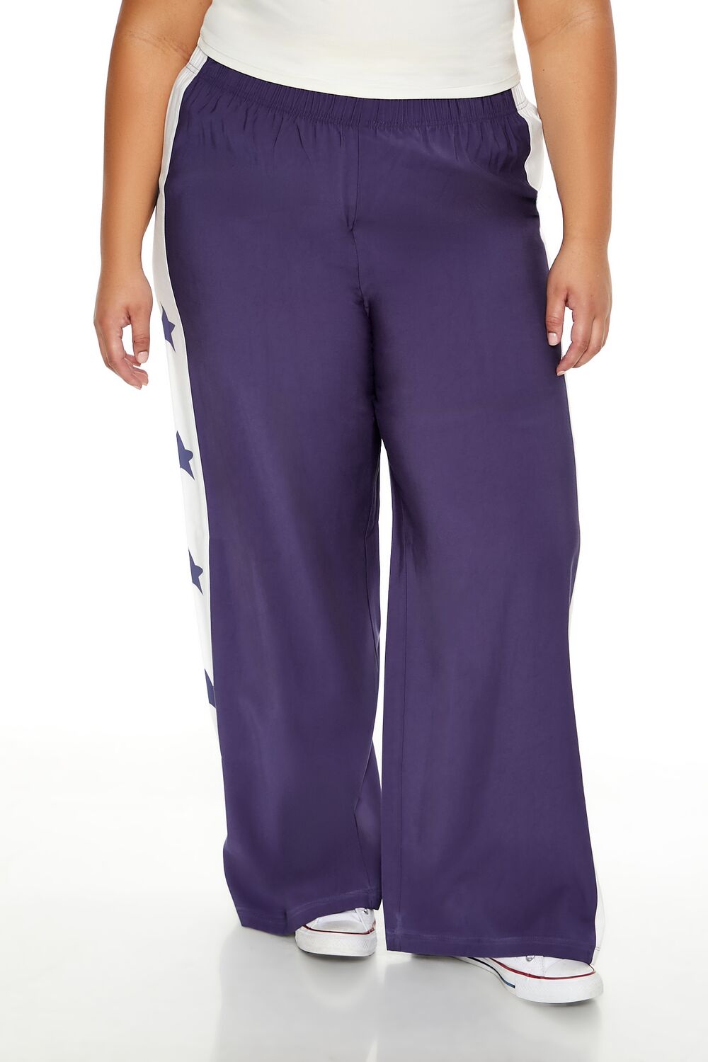  Forever 21 Plus Size Star Striped Pants - blue-white - Bonton