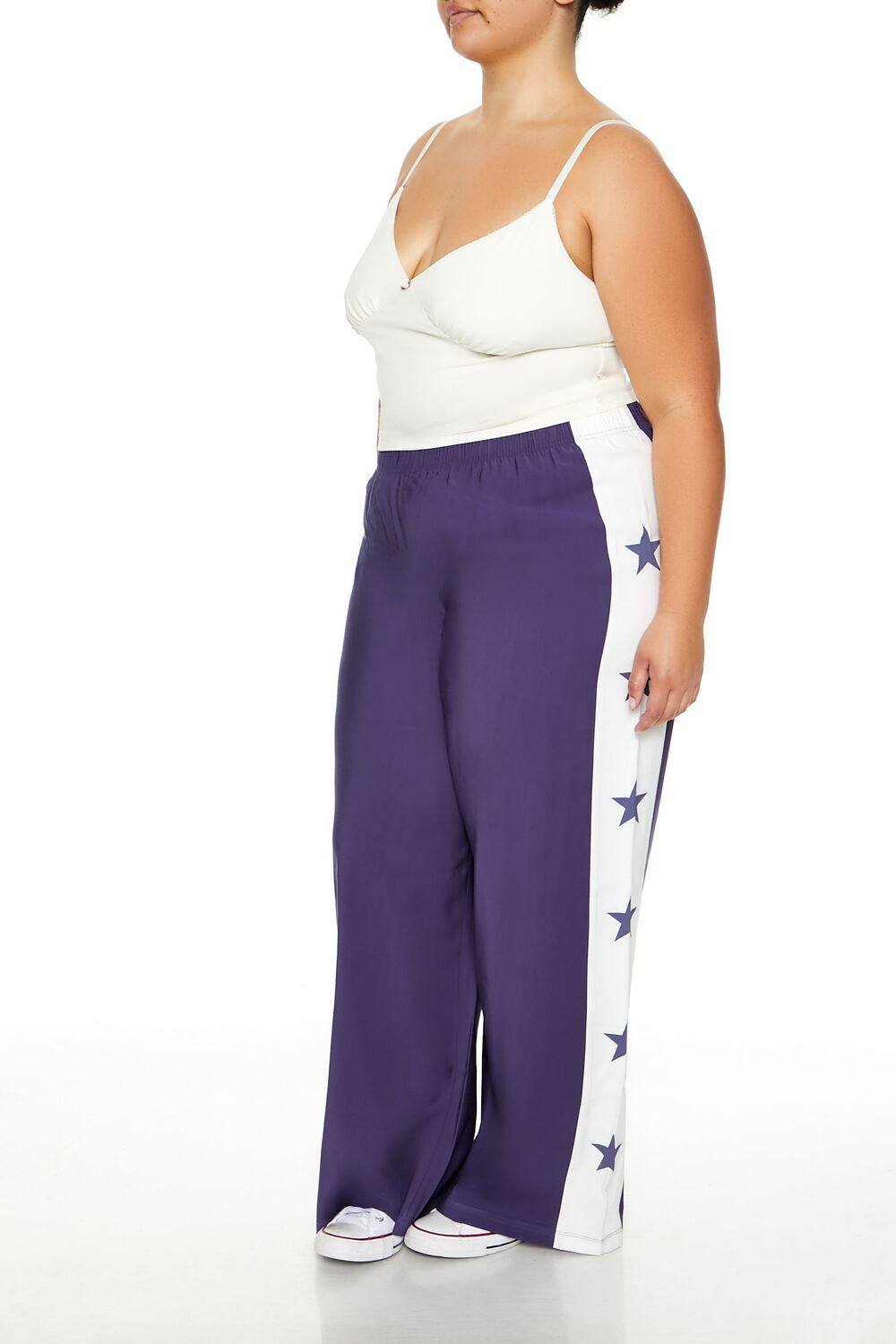  Forever 21 Plus Size Star Striped Pants - blue-white - Bonton