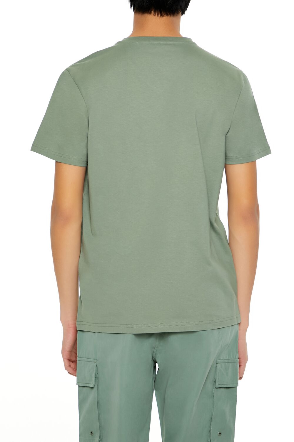  Forever 21 Basic Cotton V-Neck Tee - sage - Bonton