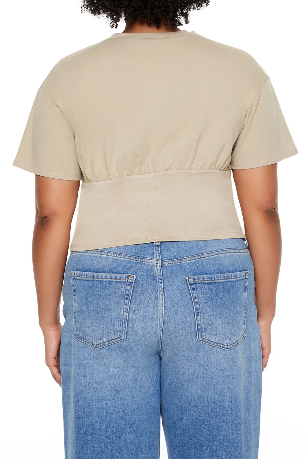  Forever 21 Plus Size Cropped Bustier Tee - winter wheat - Bonton