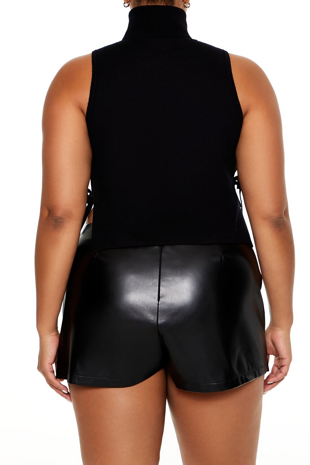  Forever 21 Plus Size Sweater-Knit Crop Top - black - Bonton