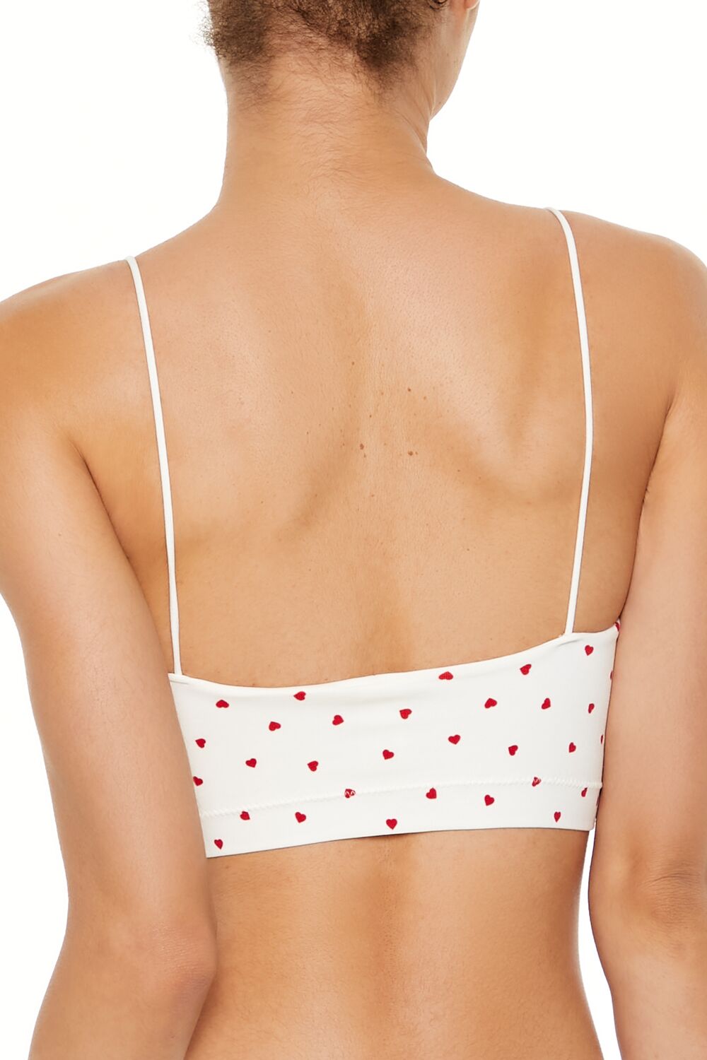  Forever 21 Seamless Heart Print Bralette - white-red - Bonton