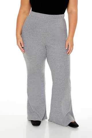 Plus Size Ribbed Flare Pants