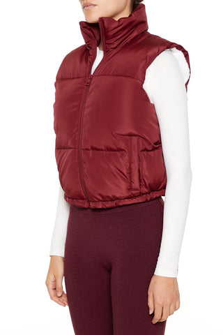 Toggle Drawstring Cropped Vest