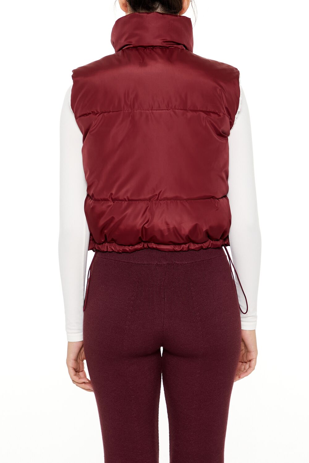  Forever 21 Toggle Drawstring Cropped Vest - black-swatch - Bonton