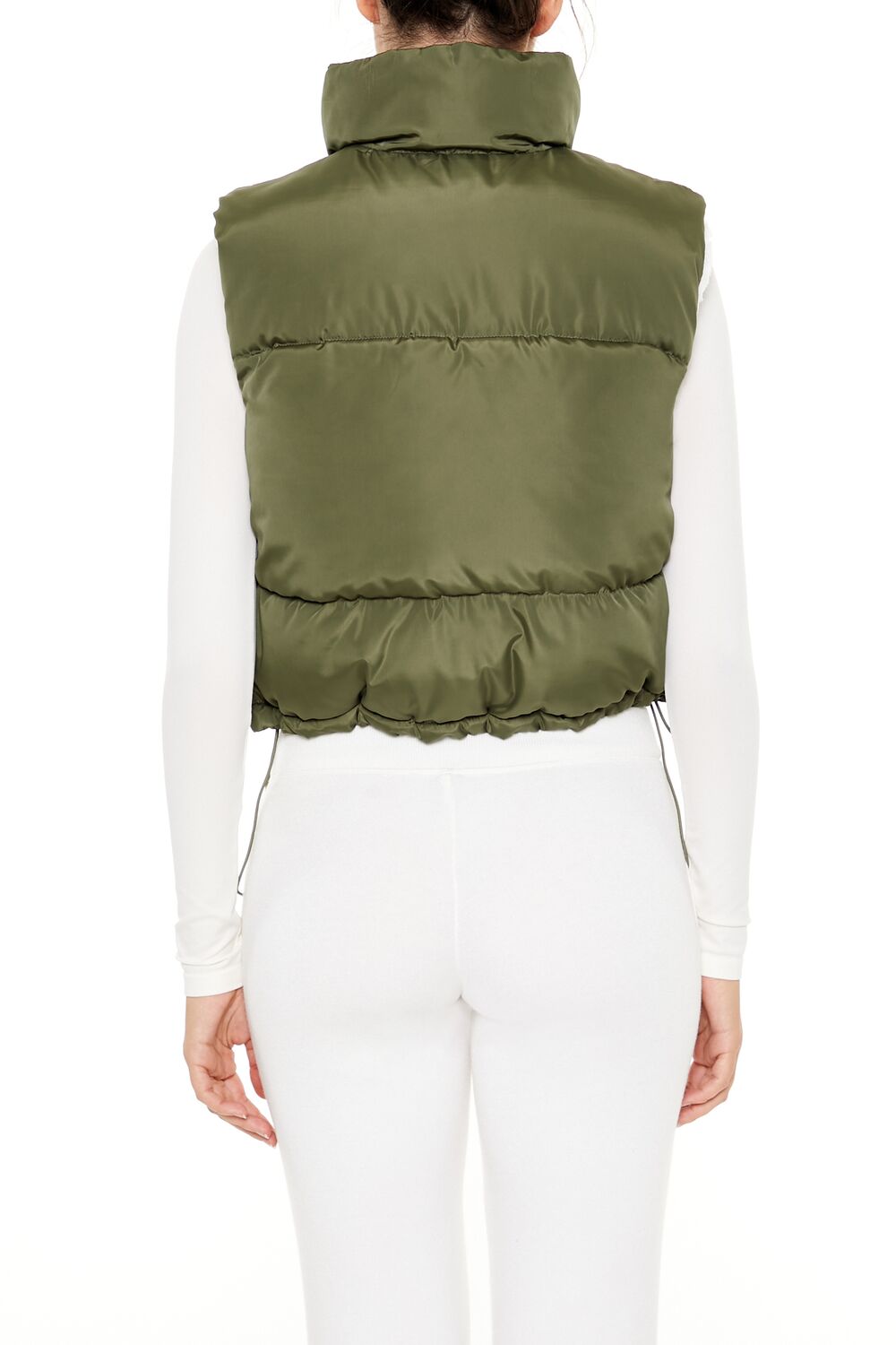  Forever 21 Toggle Drawstring Cropped Vest - black-swatch - Bonton