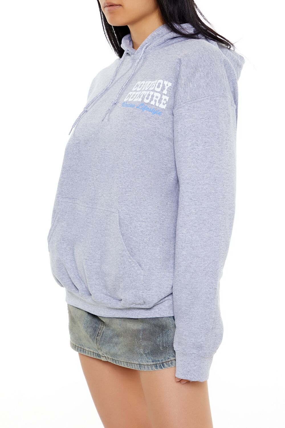  Forever 21 Cowboy Culture Graphic Hoodie - heather grey - Bonton