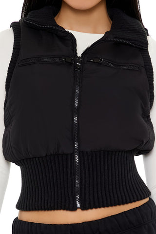 Cropped Zip-Up Vest