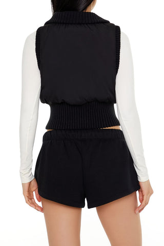 Cropped Zip-Up Vest